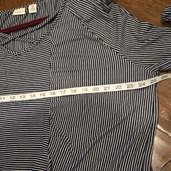 Westbound Woman Dark Blue And White Striped Long Sleeve Top - Picture 5 of 8